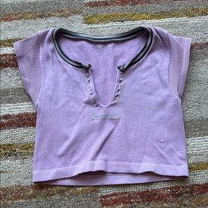 Purple cropped Short Sleeve Top